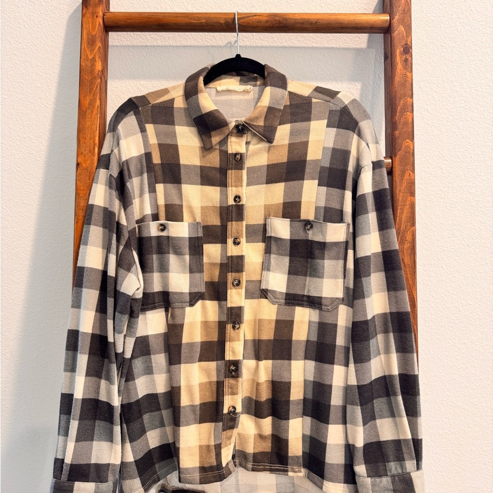 Plaid Button-Up Shirt